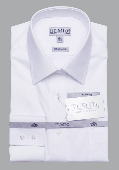 Mens Slim Fit Twill Shirt-Silver Label