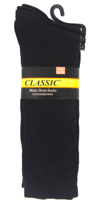 Cotton Spandex Rib Sock-3Pack