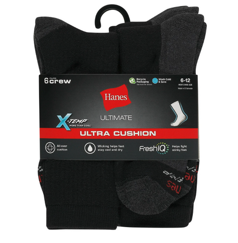 Mens Cushion Crew Socks 6 Pairs