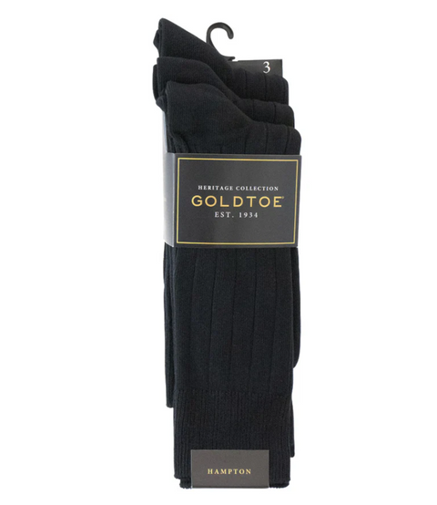 Reinforced Toe Wide Rib Socks-3Pack