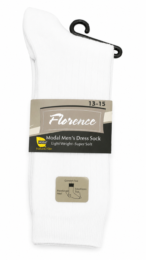 Mens Model Rib Socks - WHITE