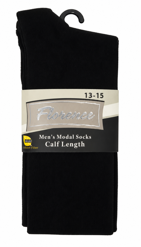 Mens Model Flat Mid Calf Socks - BLACK