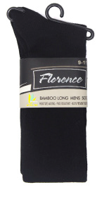 Mens Cotton Bamboo Long Sock - BLACK