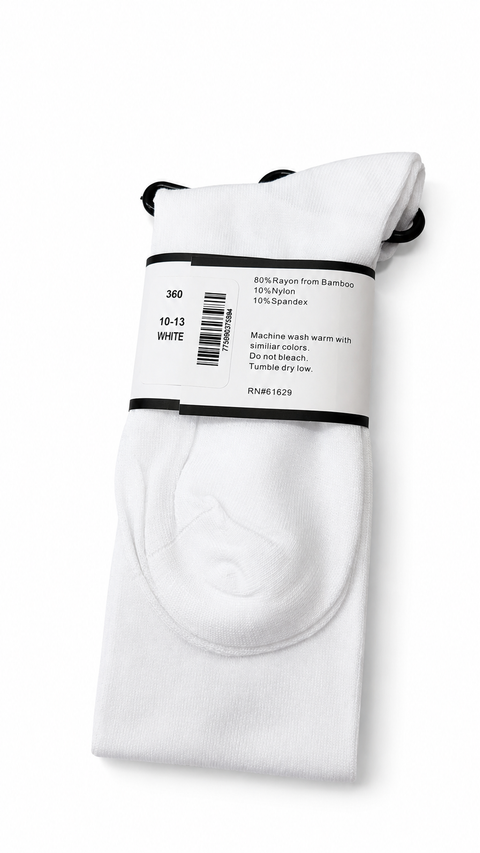 Mens Bamboo Knee High - WHITE