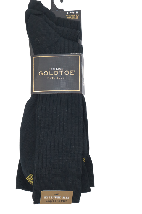 Reinforced Toe Rib Extended Socks-3Pack