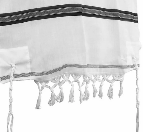 Wool V-Neck Tzitzis Double Fringes