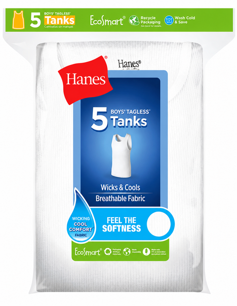 Boys Ribbed Tanks-5Pack