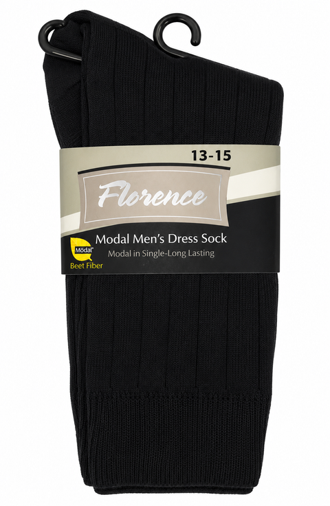 Mens Model Wide Rib Sock - BLACK