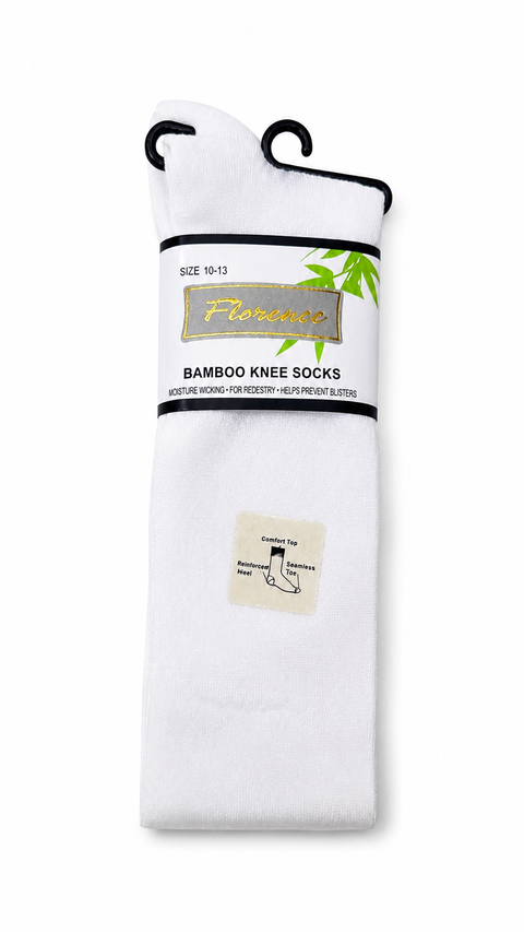 Mens Bamboo Knee High - WHITE