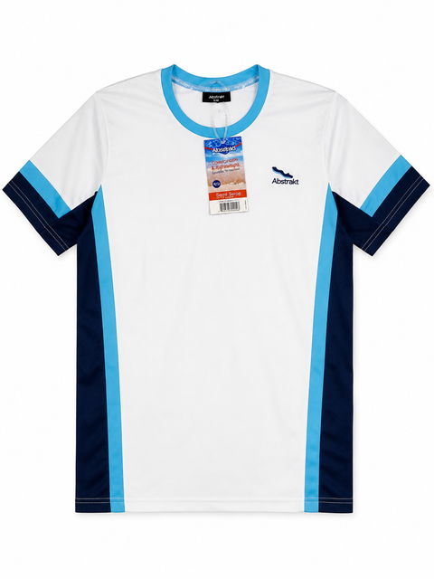 Stretch Poly Navy Sides Swim Top
