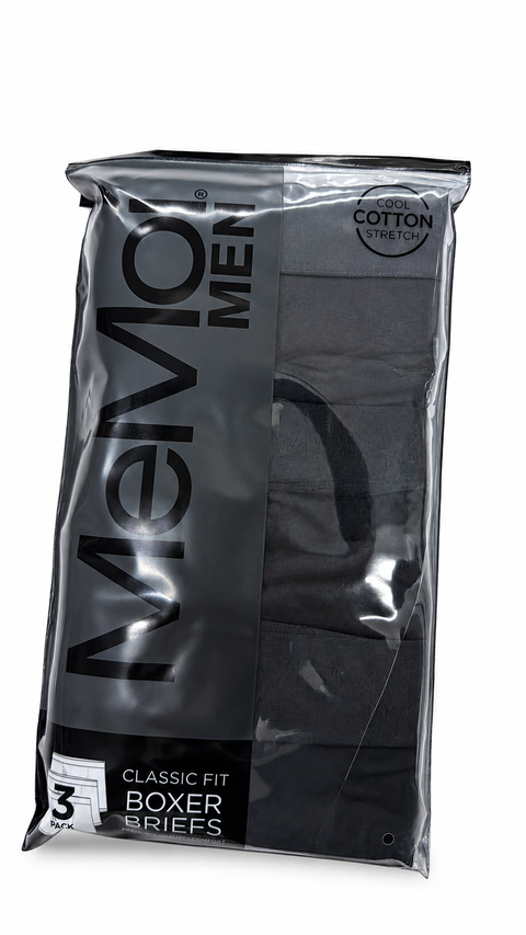 Mens Boxer Briefs 3Pack - BLACK
