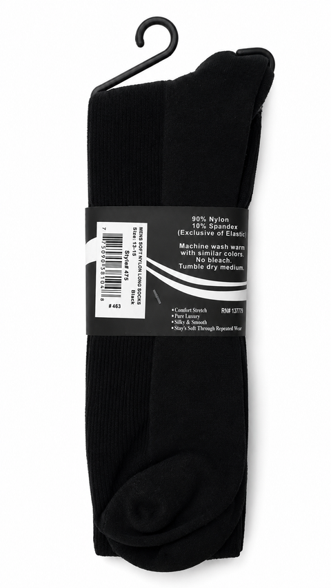 Mens Nylon Spandex Long Socks