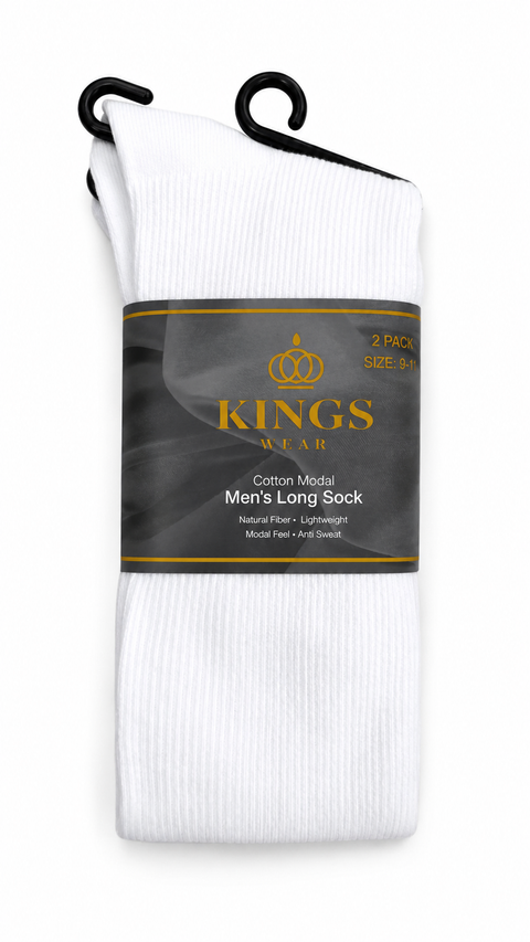 Mens White Long Socks