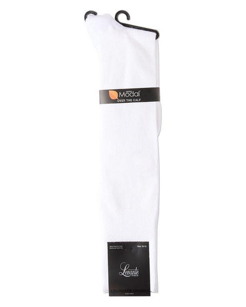 Mens Modal Flat Long Socks - WHITE