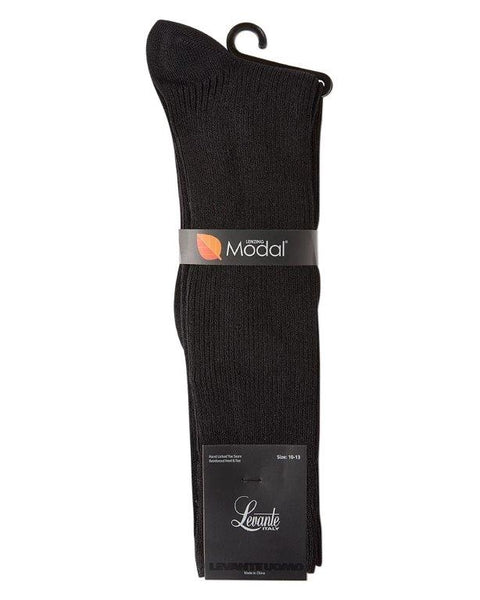 Mens Modal Pin Rib Crew Socks