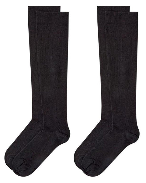 Mens Cotton Compression Socks-2Pack - BLACK