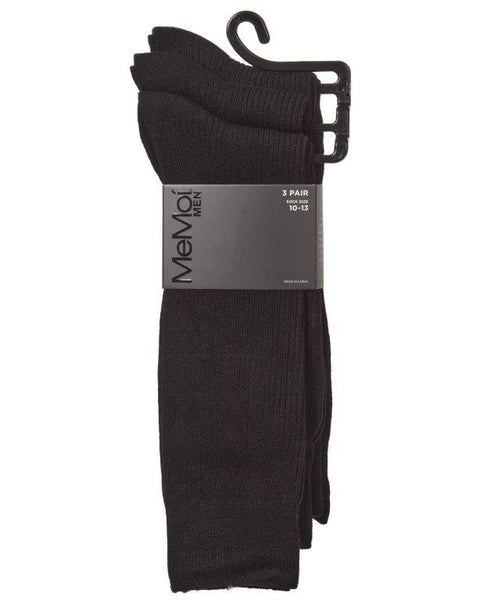 Mens Pin Ribbed Crew Socks-3Pack