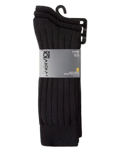 Ribbed Extra Wear Crew Socks-3Pack