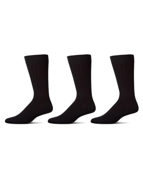 Ribbed Extra Wear Crew Socks-3Pack