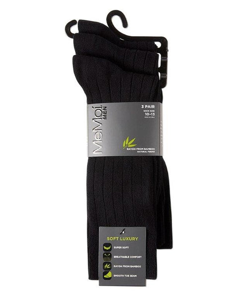 Mens Bamboo Ribbed Socks-3Pack