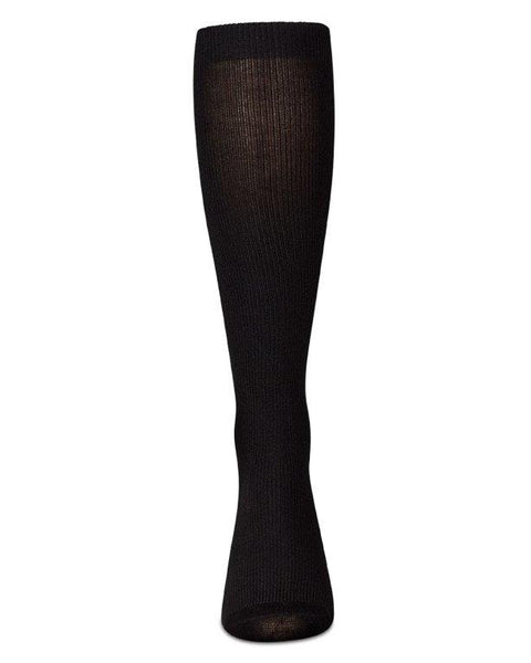 Mens Long Modal Ribbed Socks - BLACK