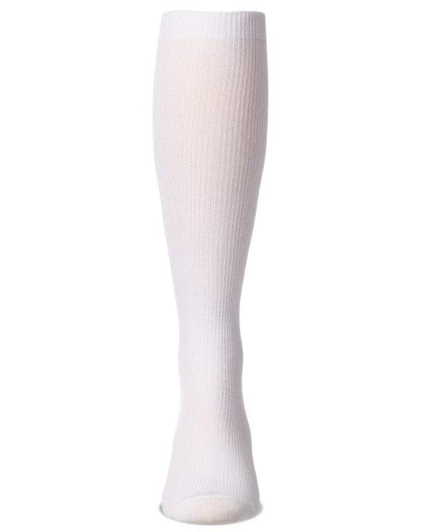 Mens Long Modal Ribbed Socks - WHITE