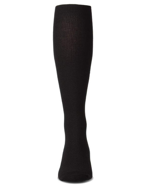 Mens Long Cotton Rib Socks - BLACK