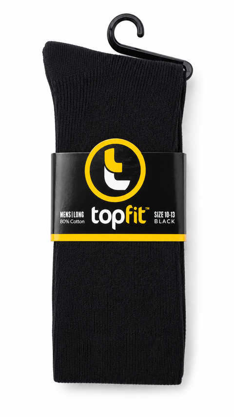 Mens Cotton Long Socks - BLACK