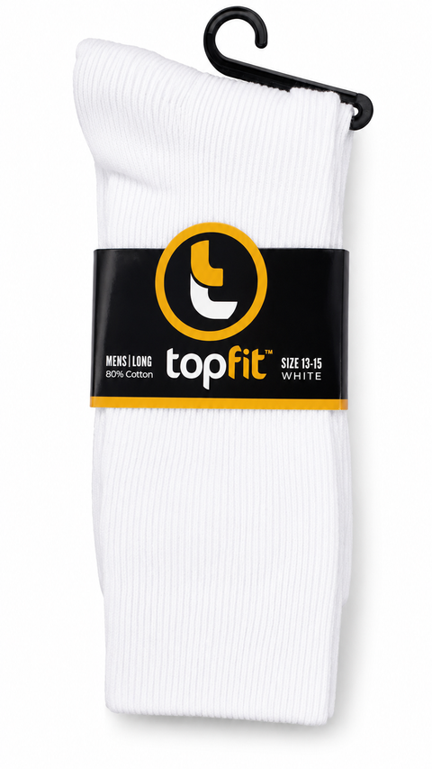 Mens Cotton Long Socks - WHITE