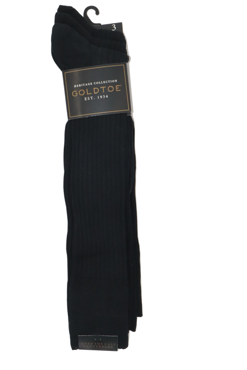 Reinforced Toe Rib Over Calf Socks-3Pack