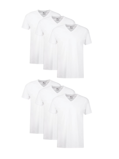 Mens V-Neck Undershirts-6Pack