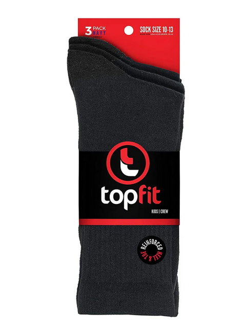 Kids Ribbed Crew Socks-3Pack