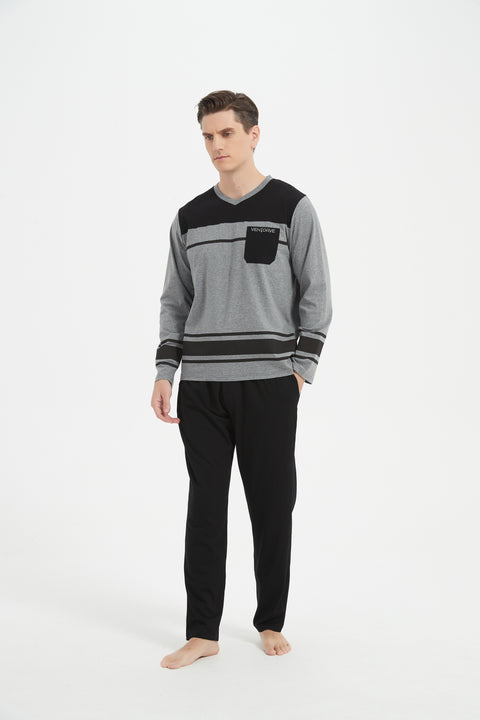 Pajama Set - Grey/Black